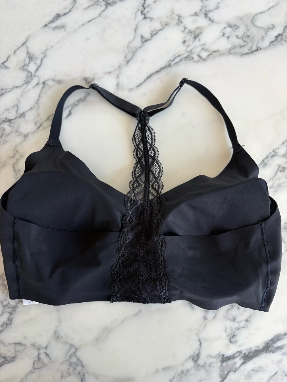 New True & Co. True Body Triangle Lace Racerback Bralette Sz L - Picture 4 of 8